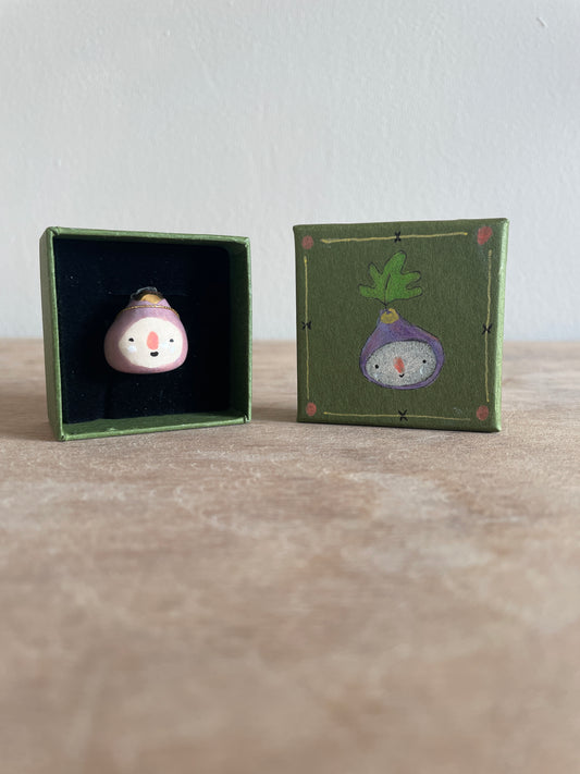 Mini figue faïence et or