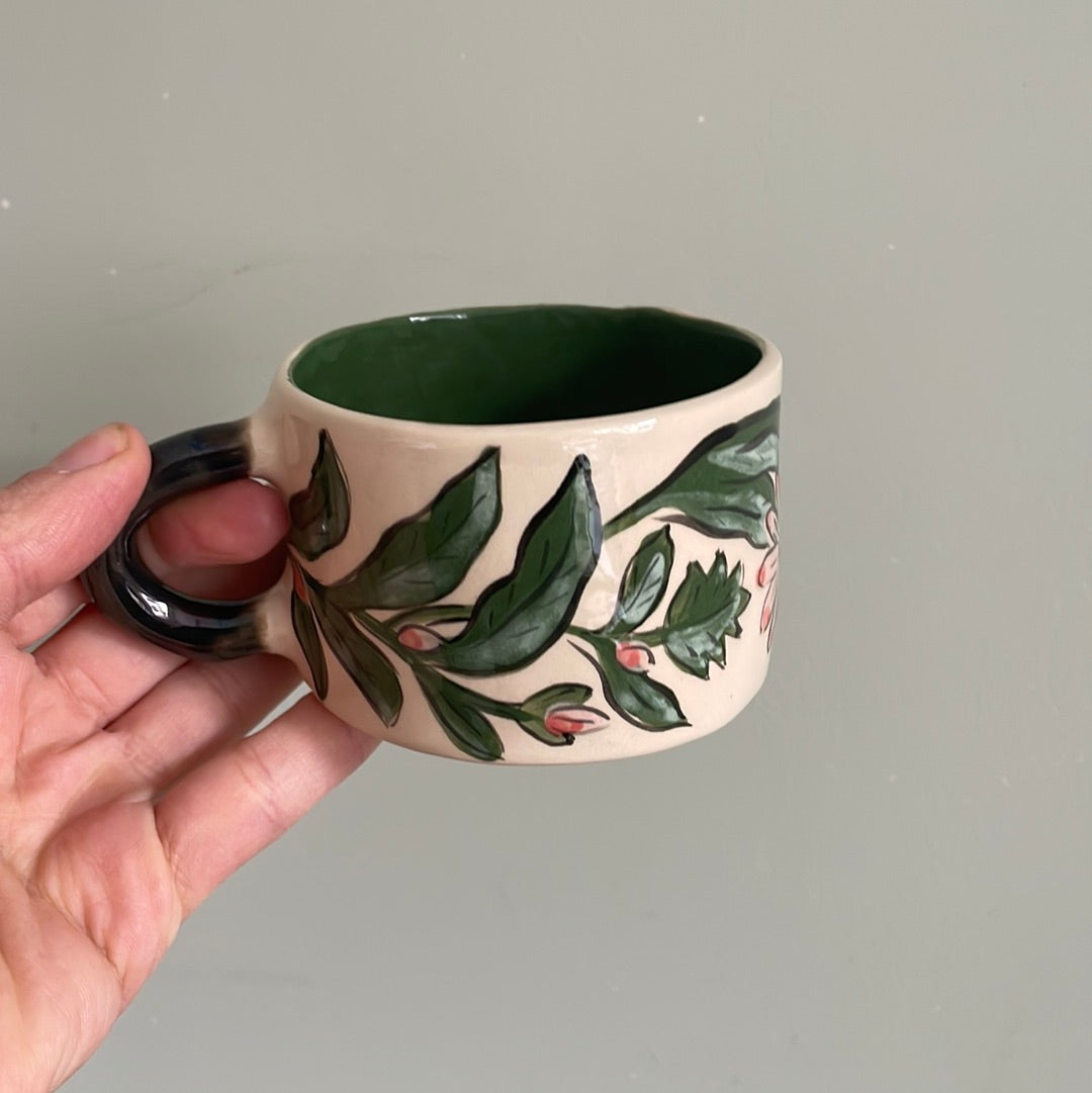 Tasse fleur en céramique
