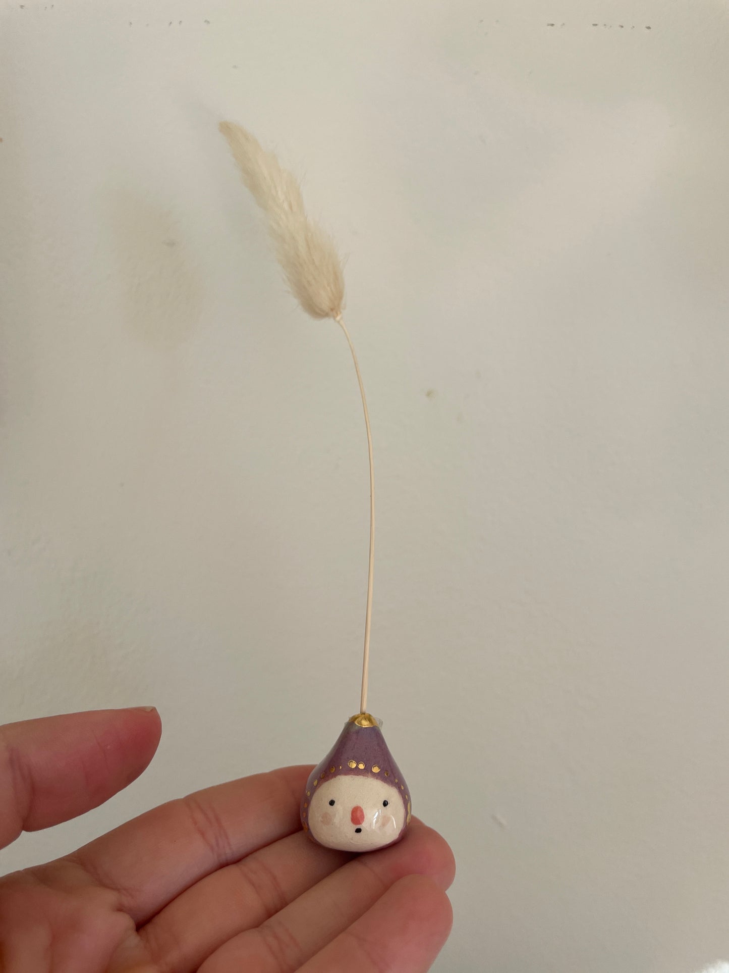 Mini figue faïence et or