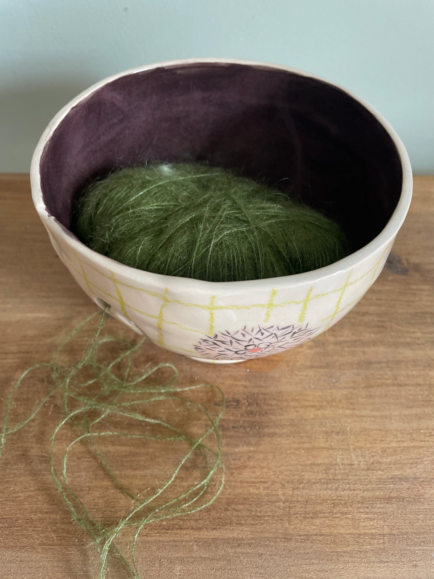 Bol dévidoir à laine en céramique