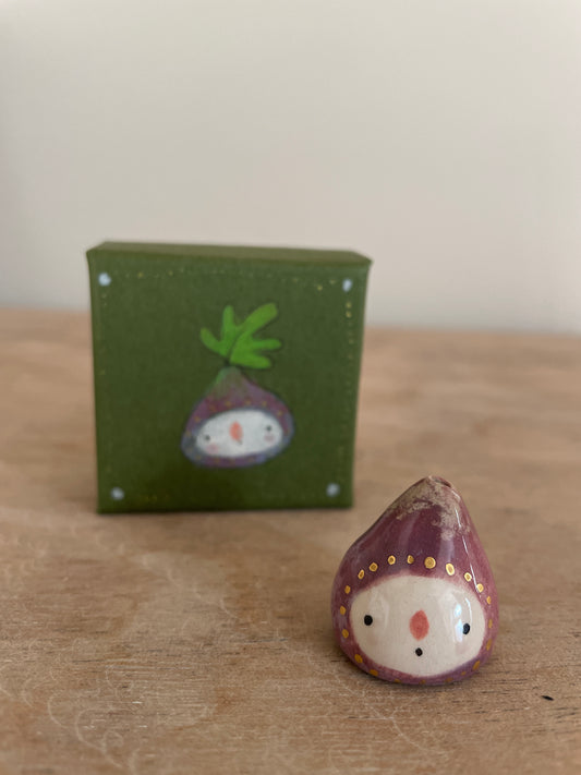 Mini figue faïence et or