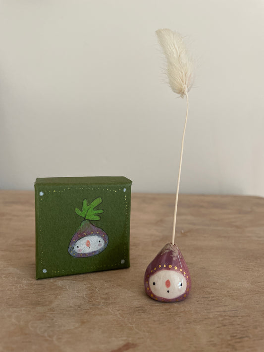 Mini figue faïence et or