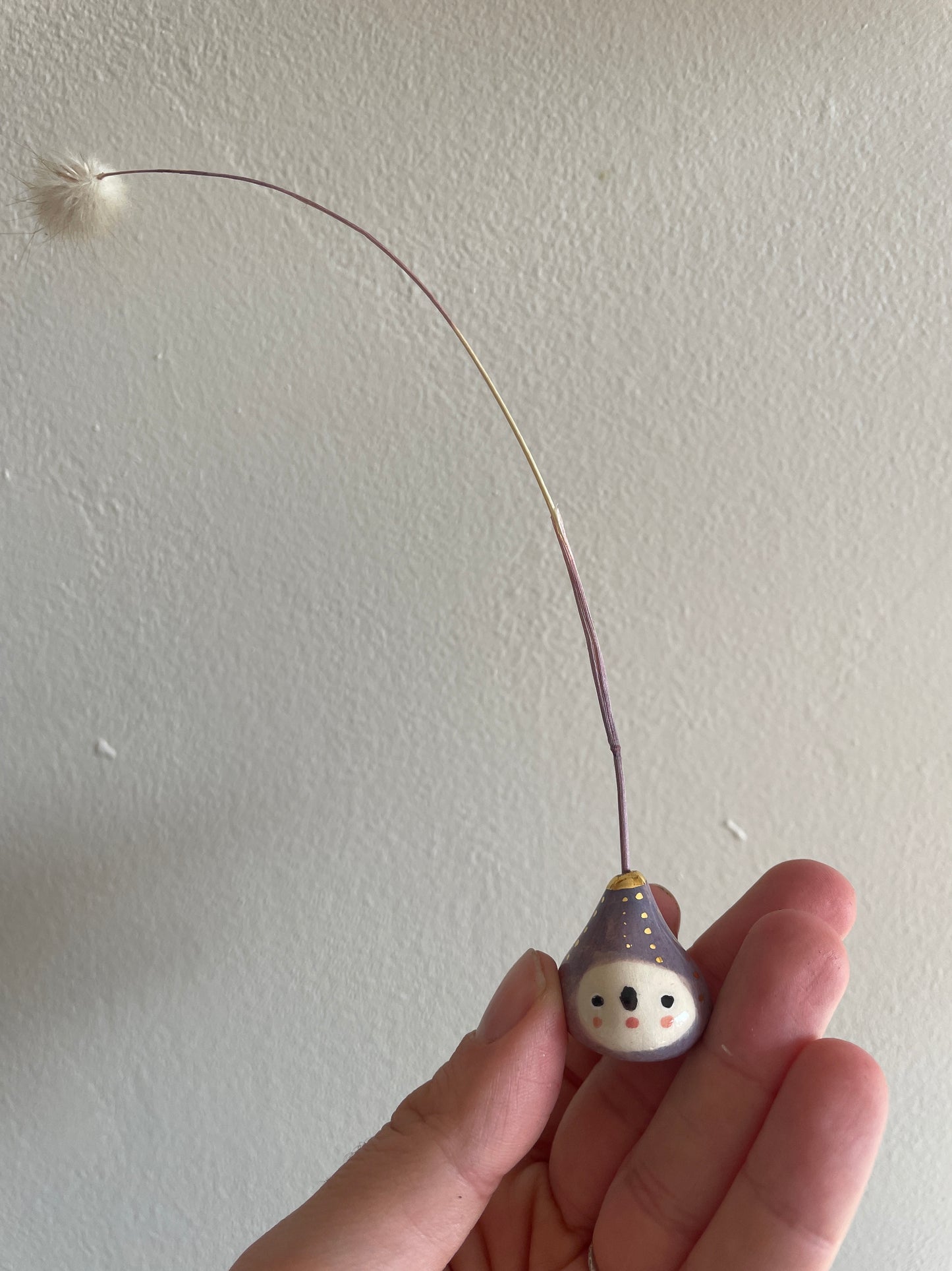 Mini figue faïence et or