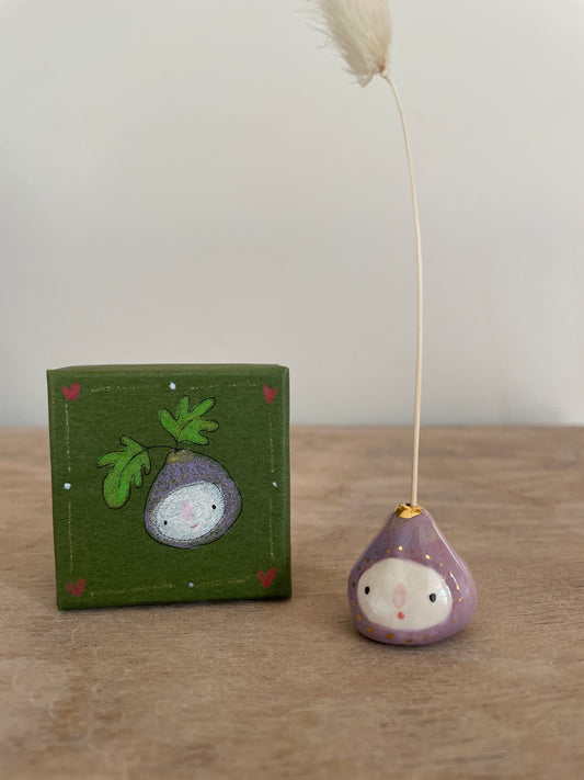 Mini figue faïence et or