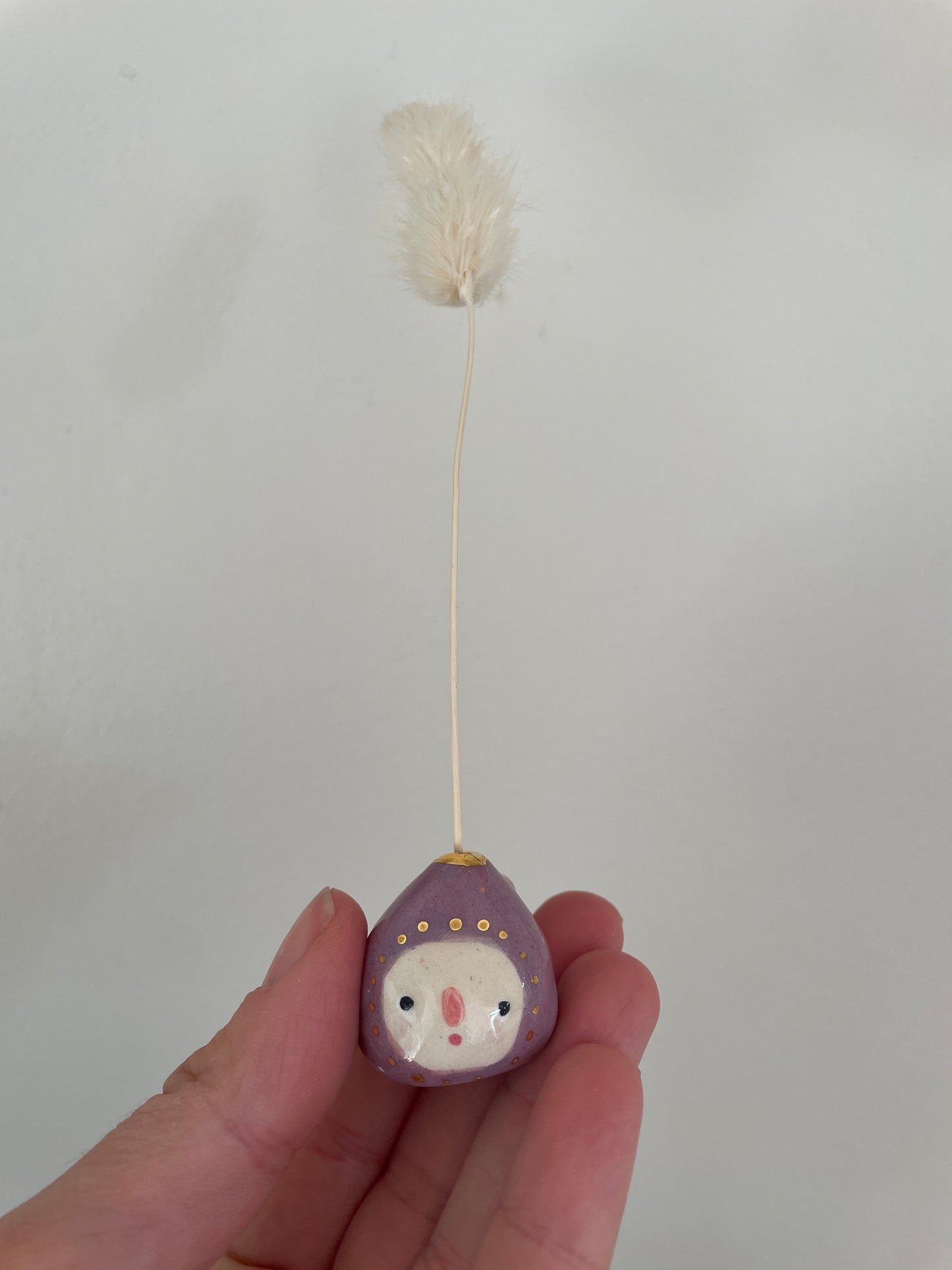 Mini figue faïence et or