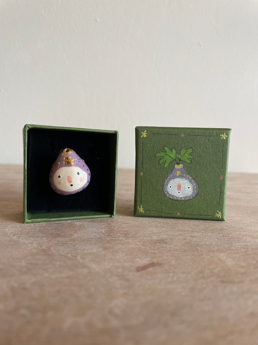 Mini figue faïence et or