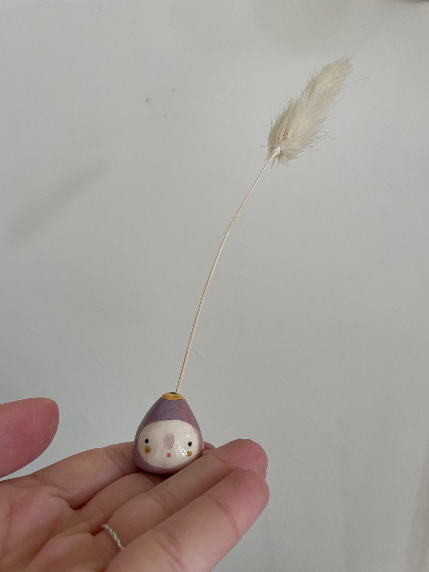 Mini figue faïence et or