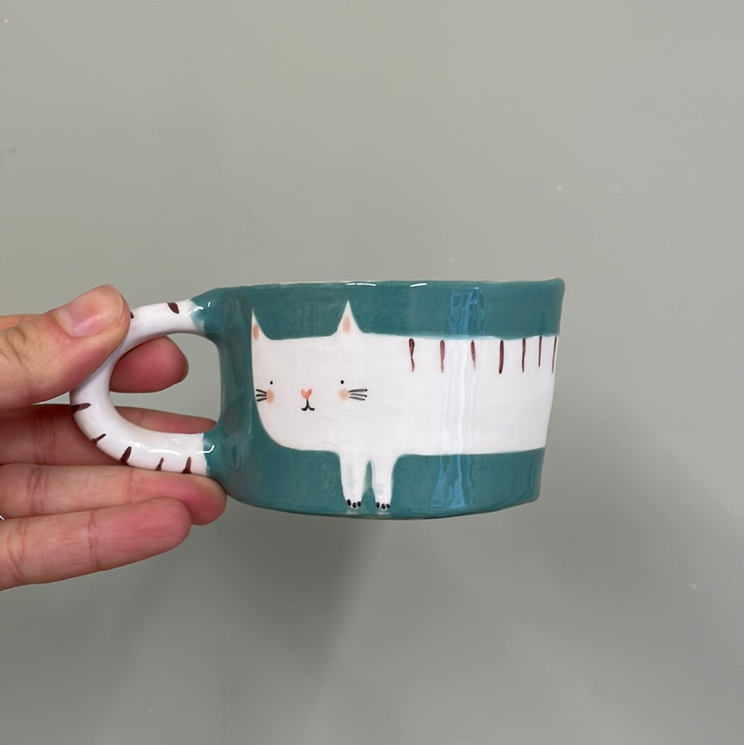 Tasse chat saucisse en céramique
