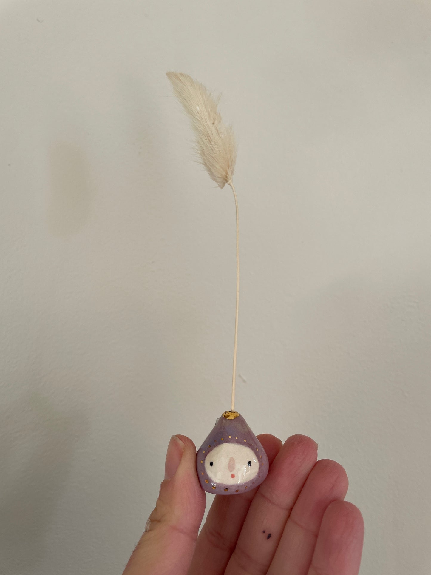 Mini figue faïence et or