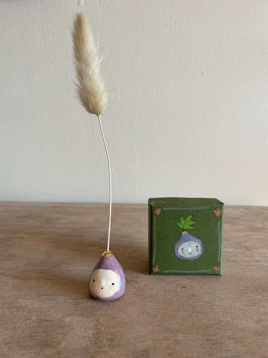 Mini figue faïence et or