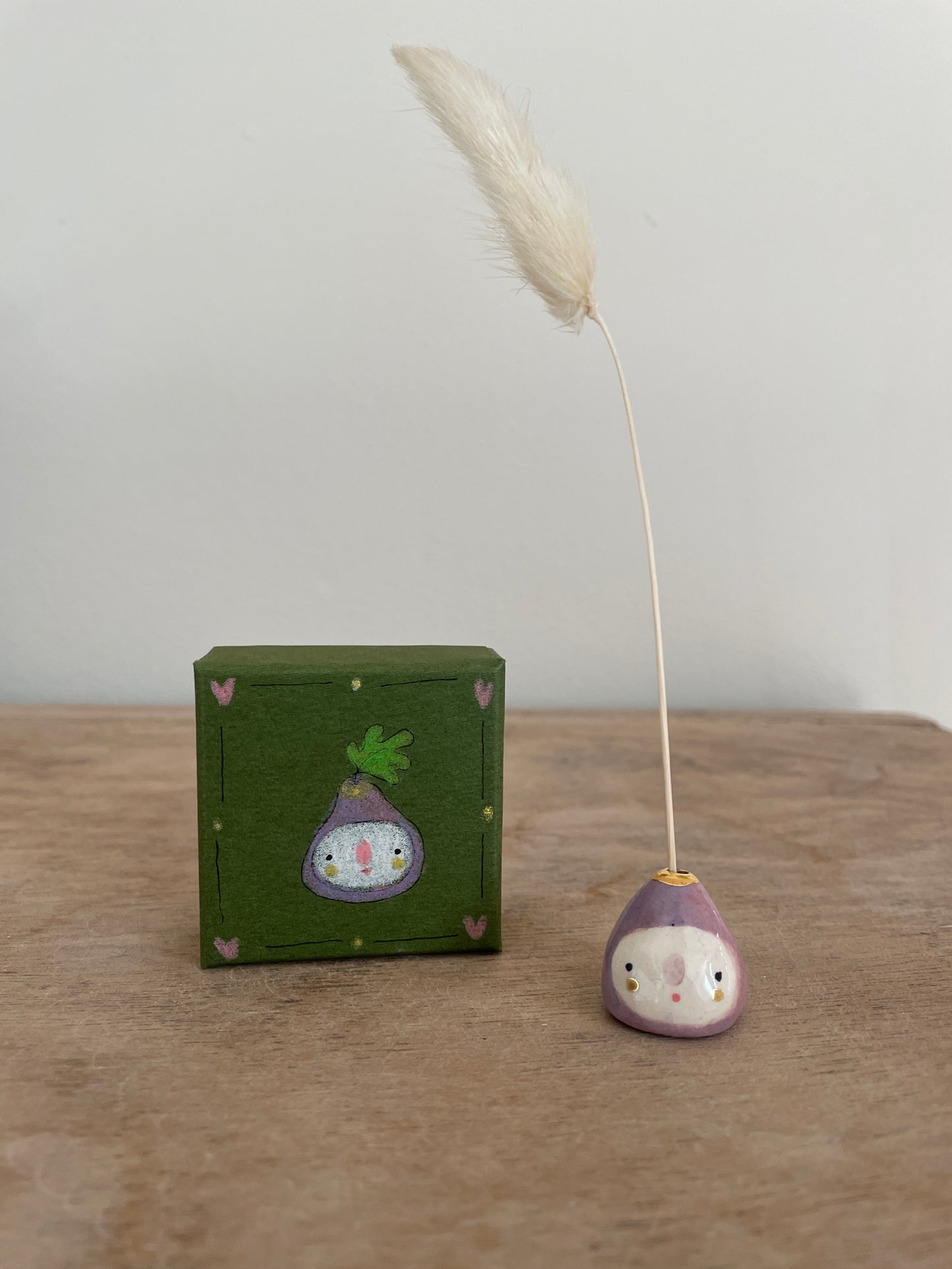 Mini figue faïence et or