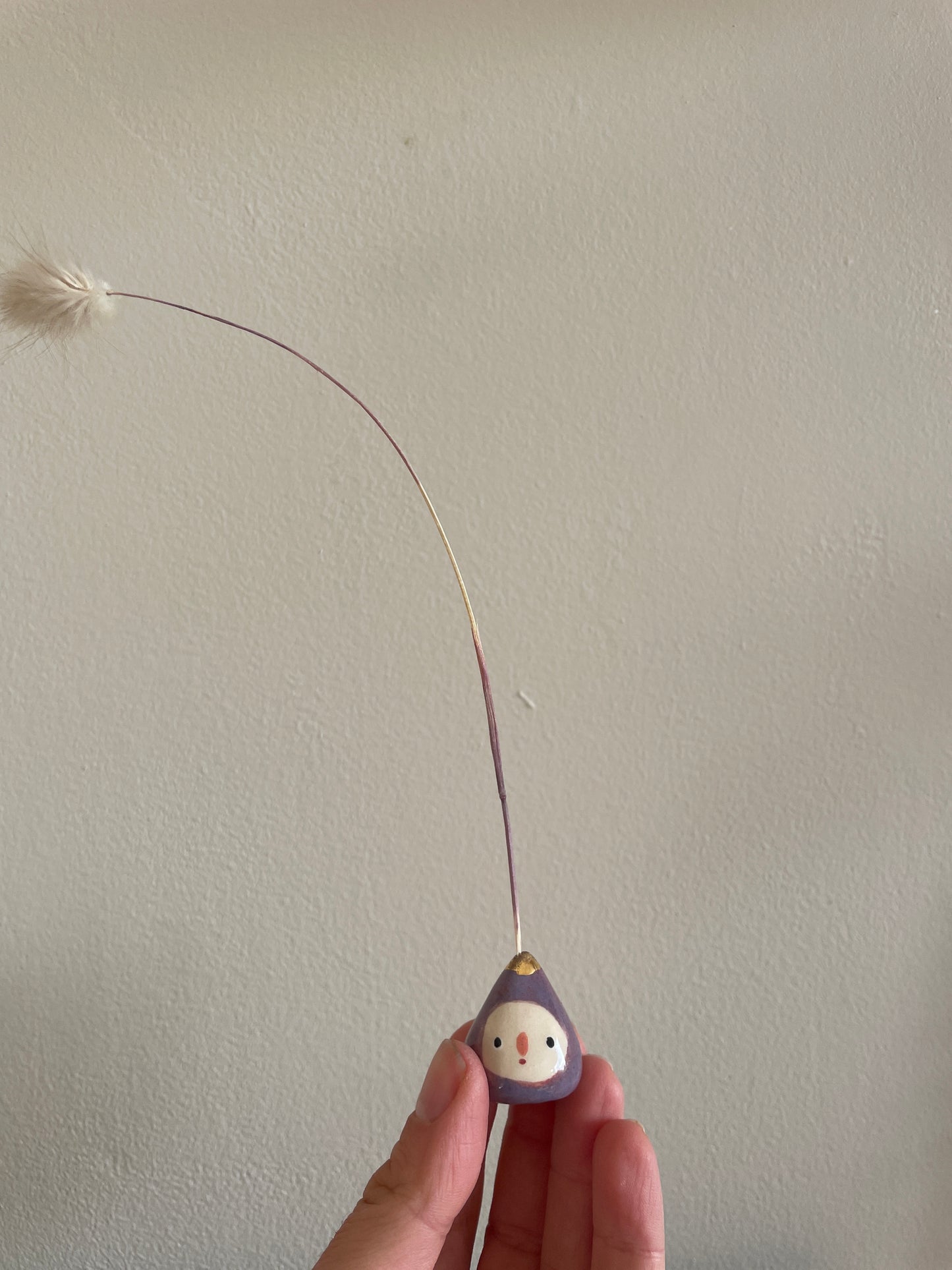 Mini figue faïence et or