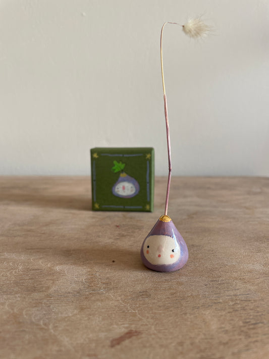 Mini figue faïence et or