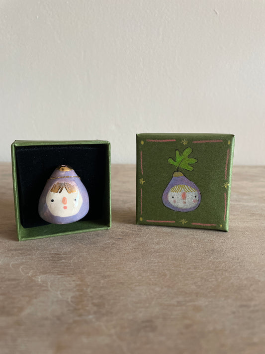 Mini figue faïence et or