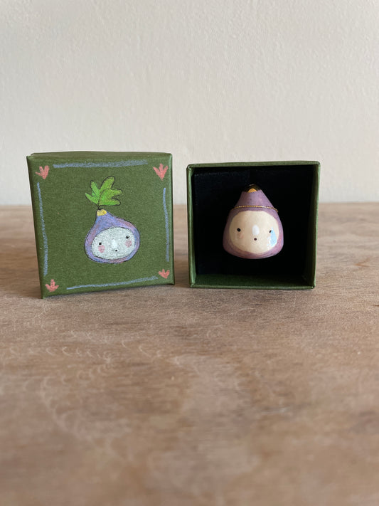 Mini figue faïence et or