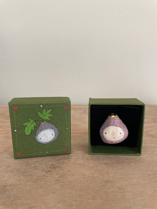 Mini figue faïence et or