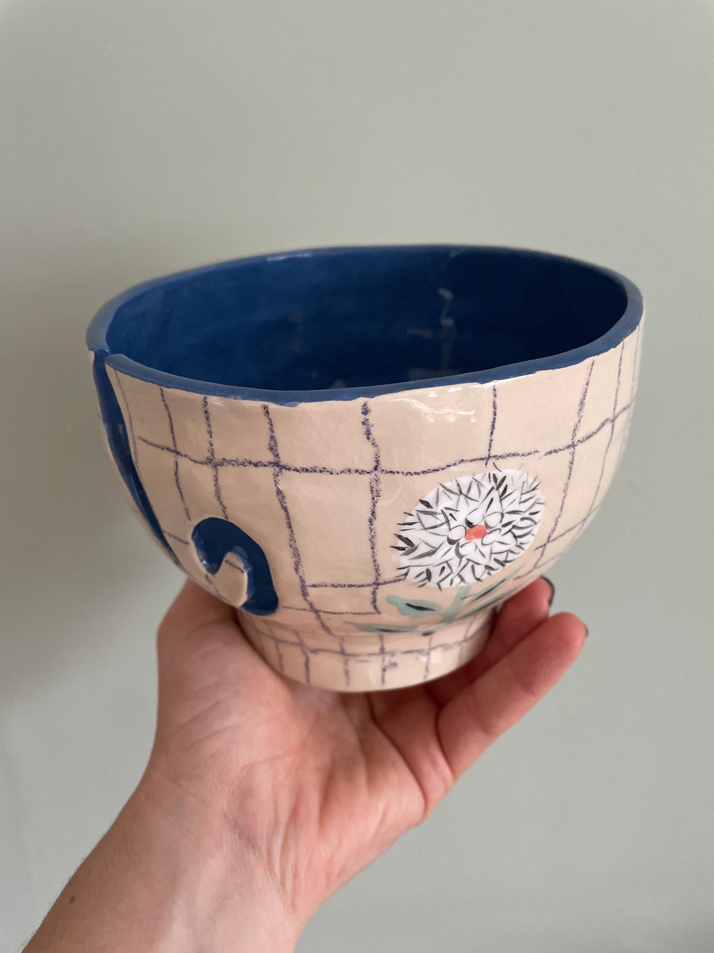 Bol dévidoir à laine en céramique