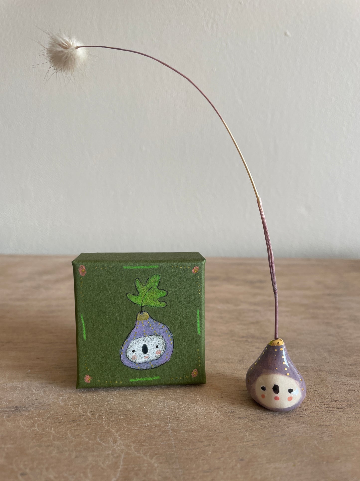 Mini figue faïence et or