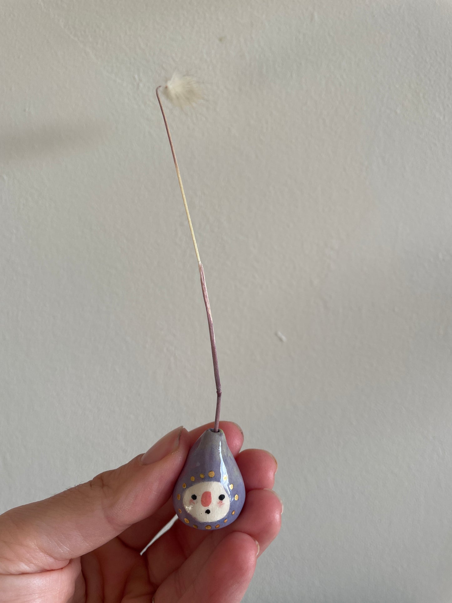 Mini figue faïence et or