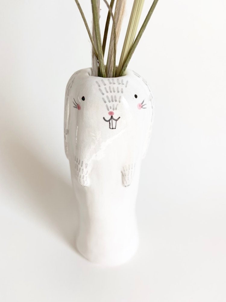 Ceramic rabbit soliflore