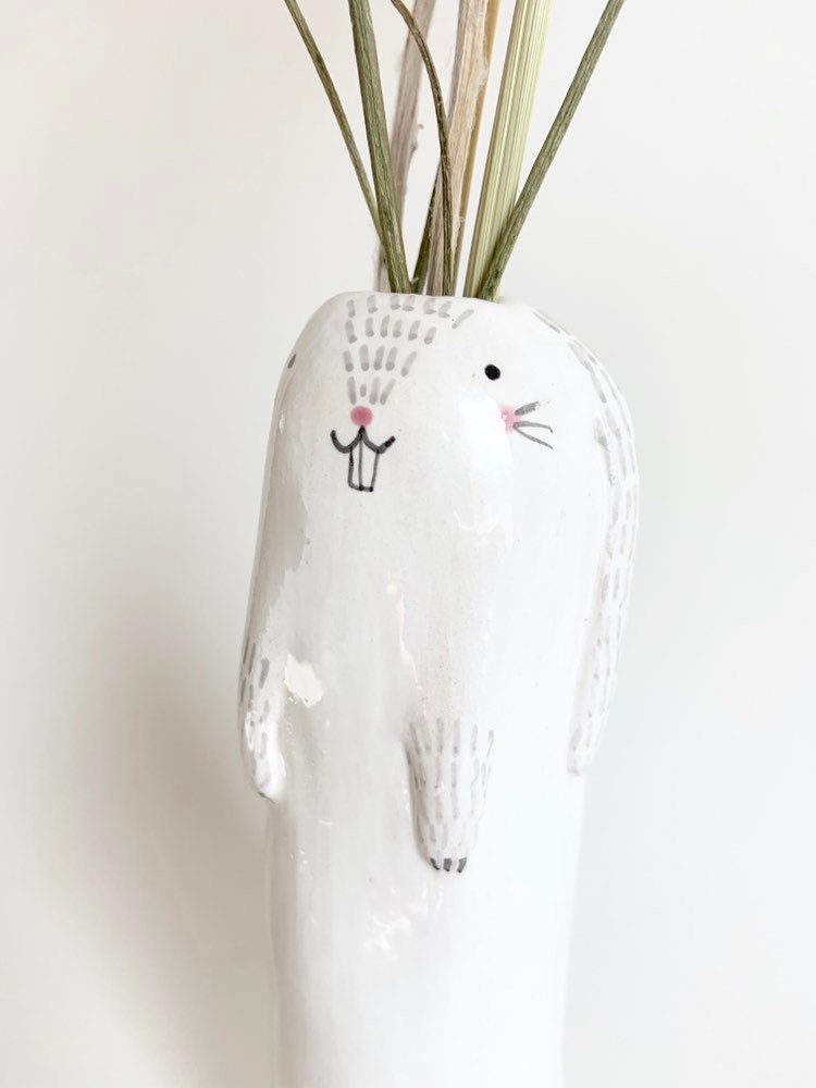 Ceramic rabbit soliflore