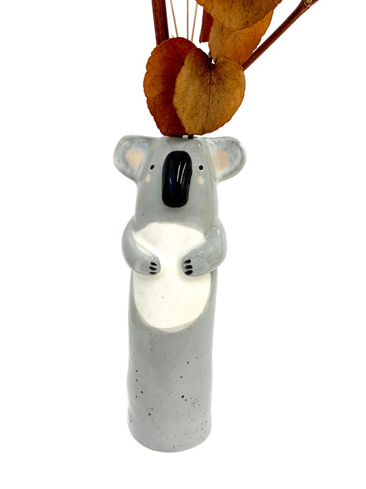 Soliflore koala en céramique vase émaillé